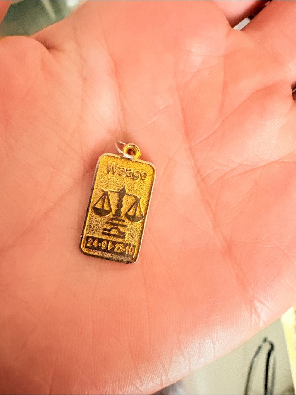 Gold Libra Scales Pendant Necklace Charm